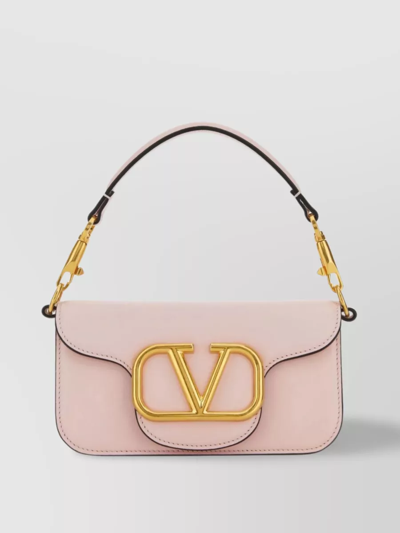 Shop Valentino Compact Leather Handbag With Detachable Chain Strap In Pastel