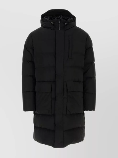 Shop Tatras Polyester Hooded Down Jacket In Black