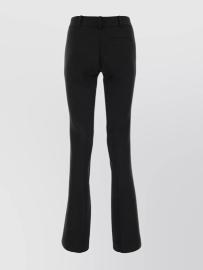 Shop Michael Kors Polyester Flared Pant With Waist Belt Loops In Black
