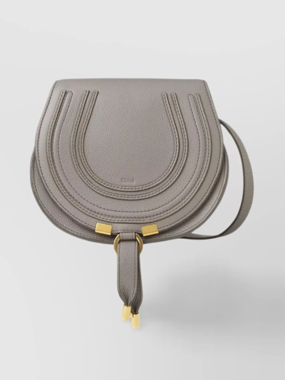 Shop Chloé Compact Leather Crossbody In Beige