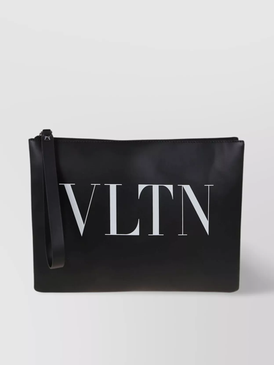 Shop Valentino Rectangular Print Tote With Large Handles In Black