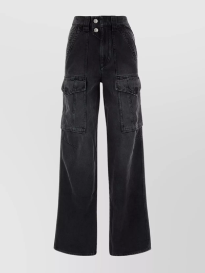 Shop Isabel Marant Étoile Wide-leg Jeans With High Waist And Multiple Pockets In Blue