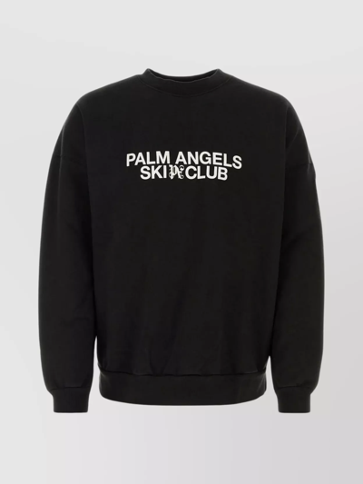 Shop Palm Angels Oversize Crew-neck Sweatshirt In Pure Cotton