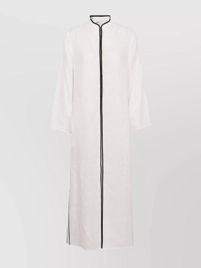 Tory Burch Contrasting-trim Linen Maxi Caftan