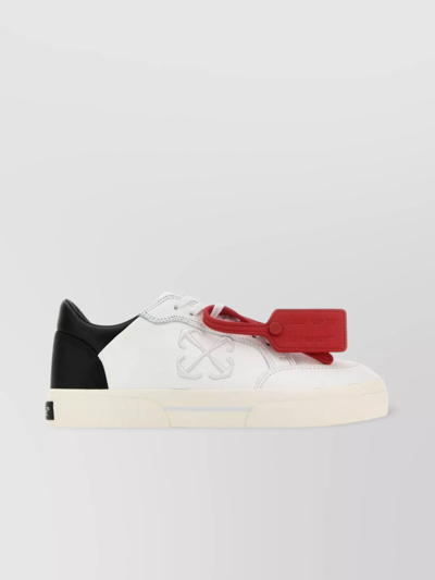 Shop Off-white Contrasting Heel Low-top Leather Sneakers