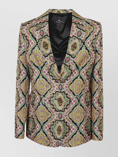 Shop Etro Paisley Pattern Collared Long Sleeves Jacket