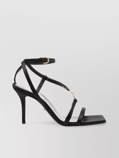 Shop Versace High Heel Sandals With Square Open Toe