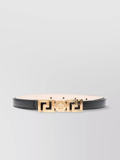Shop Versace Medusa Adjustable Length Gold-tone Buckle Single Loop Belts