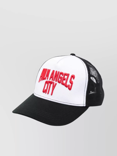 Shop Palm Angels Trucker Hat With City Writing In Relief