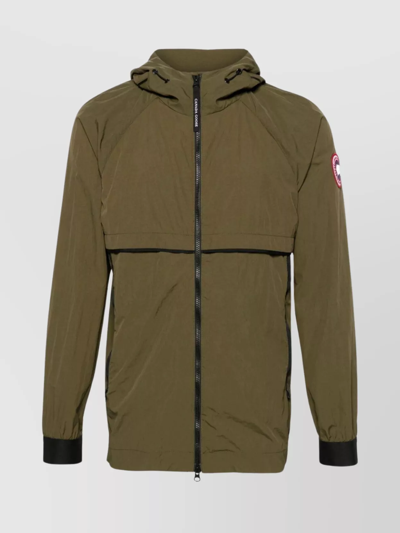 Shop Canada Goose Faber Wind Hooded Jacket With Contrast Trim And Pockets
