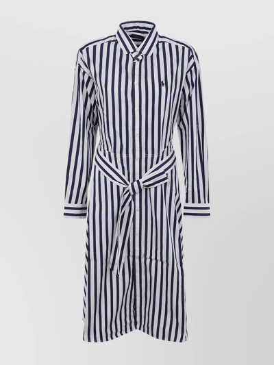 Shop Polo Ralph Lauren Striped Waist Belted Day Dress Sleeves