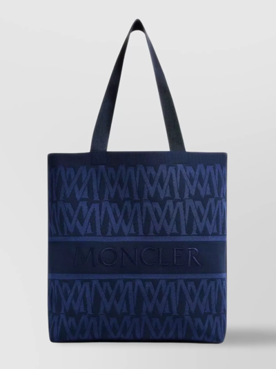 Shop Moncler Knit Monogram Tote Bag