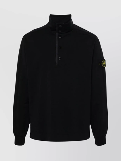 Shop Stone Island Ribbed Cuffs Turtleneck Sweater