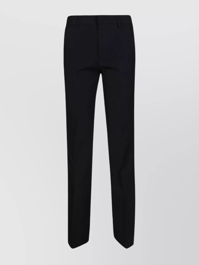 Shop Liu •jo Fluid Straight Leg Trousers With Pockets And Loops In Black