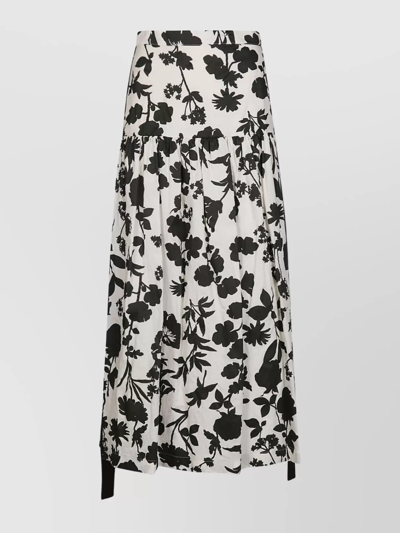 Shop Max Mara Elastic Waistband Floral Pattern Ruffle Tiered Skirt