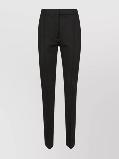 Shop Sportmax Jersey Trousers With Back Pockets And Belt Loops In Black