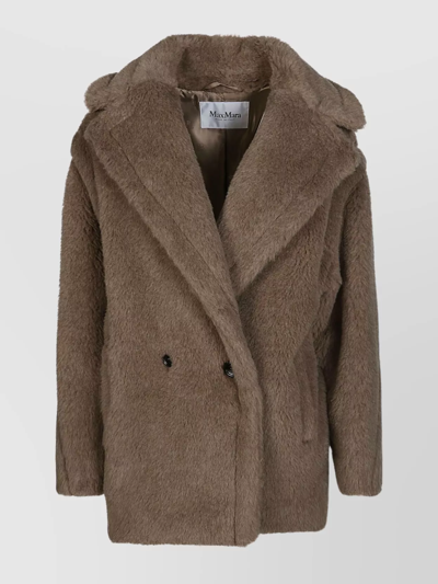 Shop Max Mara Teddy Short Coat With Wide Lapels