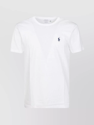 Polo Ralph Lauren Heavy Cotton T-shirt With Logo Embroidery In White