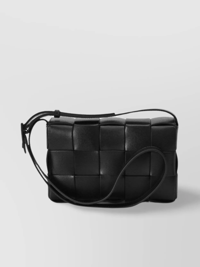 Shop Bottega Veneta Leather Strap Quilted Shoulder Bag