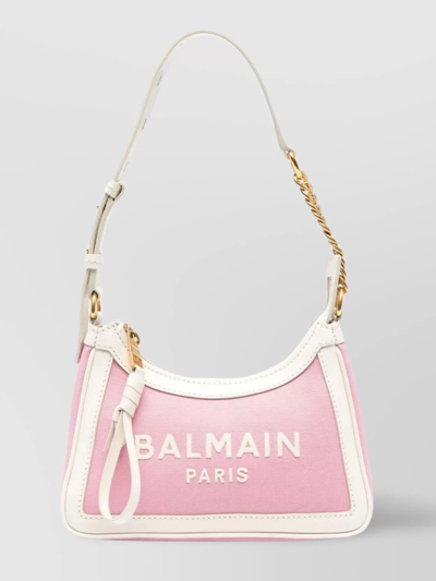 Shop Balmain Chain And Leather Shoulder Bag