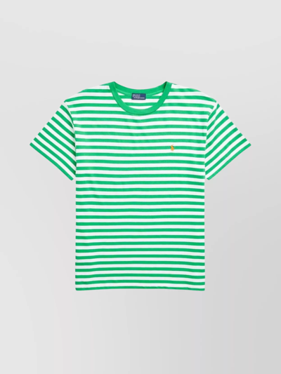Shop Polo Ralph Lauren Crew Neck Striped Organic Cotton T-shirt