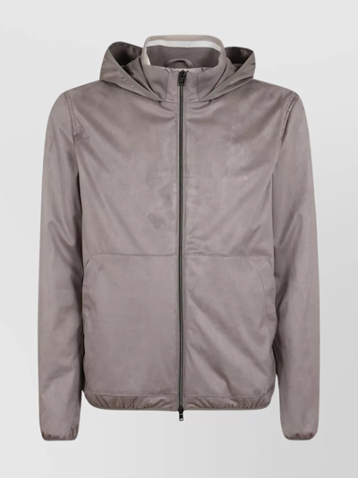 Shop Herno Hooded Jacket With Elasticated Cuffs And Side Pockets
