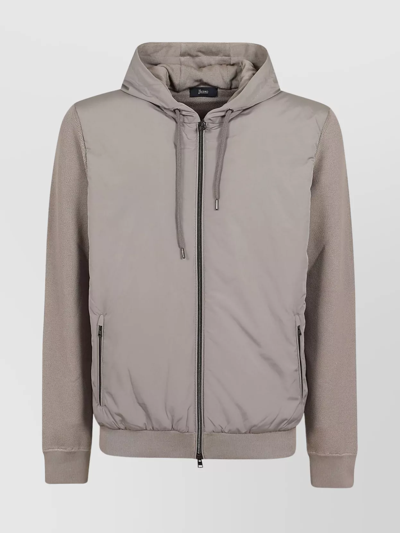 Shop Herno Quilted Hooded Jacket Ribbed Finish