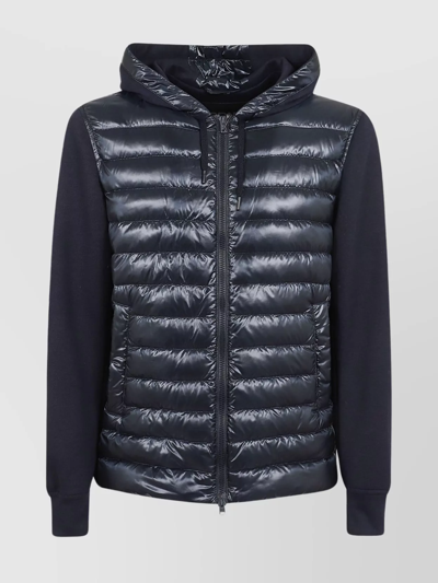 Shop Herno Hooded Quilted Jacket Ribbed Cuffs