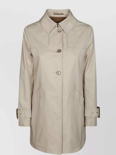 Shop Herno Trench Coat Single-breasted Expandable Back