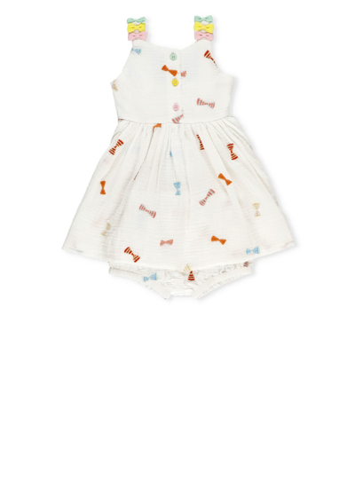 Shop Stella Mccartney Dress With Embroidery In White