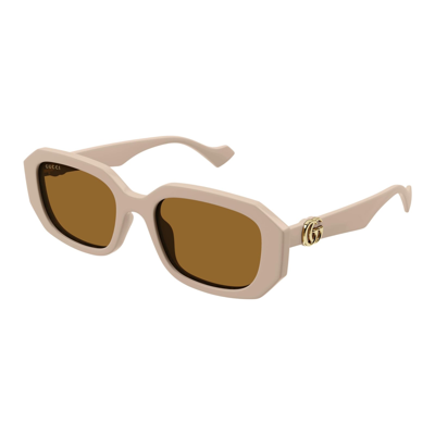 Shop Gucci Sunglasses In Rosa/marrone