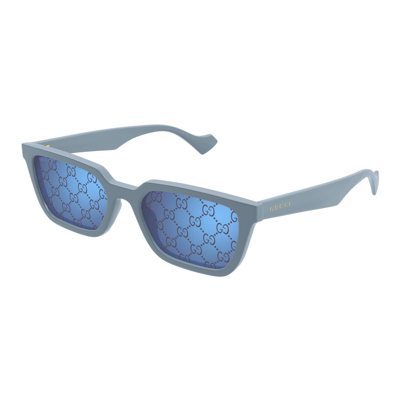 Shop Gucci Sunglasses In Azzurro/azzurro