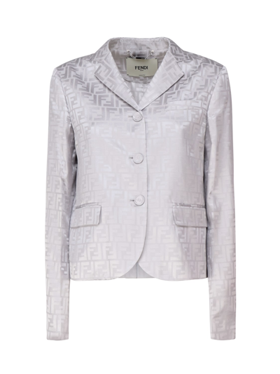 Shop Fendi Duchesse Blazer In Grey