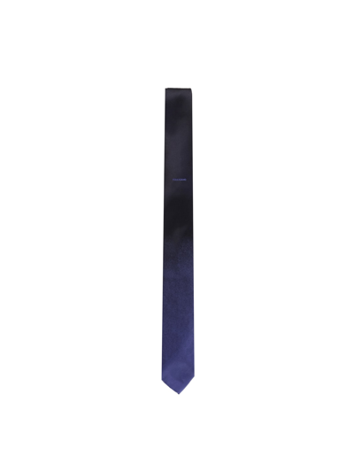 Shop Ferragamo Tie With Shaded Effect In Black Blu