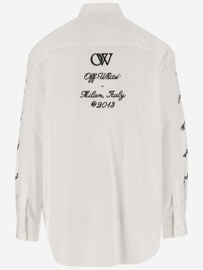 Shop Off-white Cotton Shirt With Logo In White