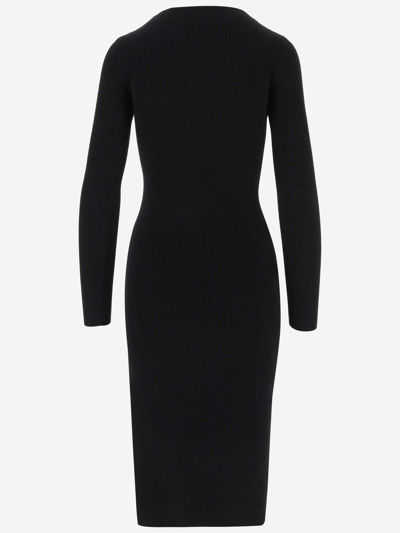 Shop Pinko Wool Blend Midi Dress In Black