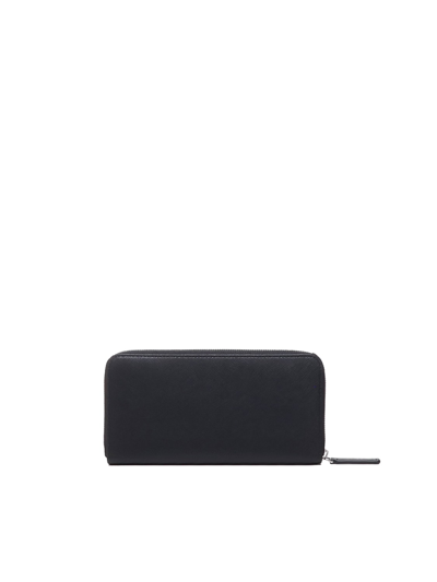 Shop Emporio Armani Wallet With Logo Plaque In Black