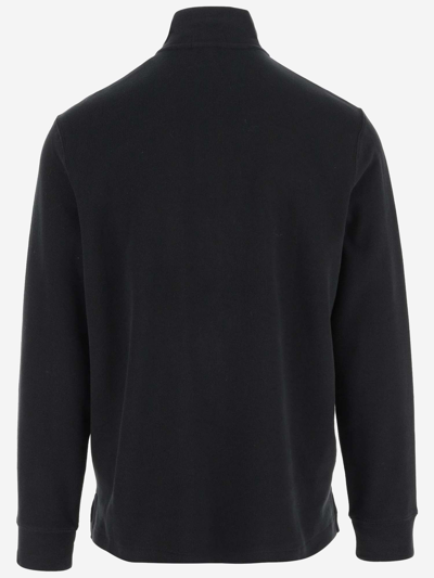 Shop Ralph Lauren Cotton Knit Pullover With Logo In Black
