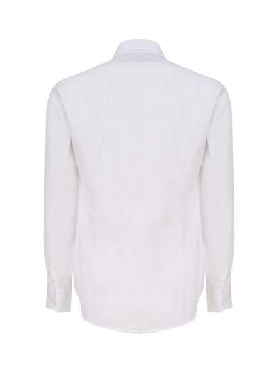 Shop Eleventy Long Sleeved Shirt In White