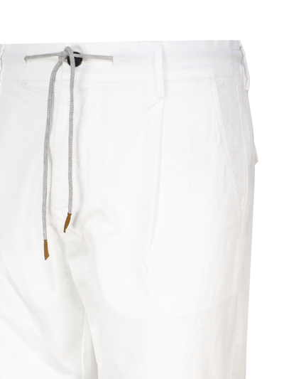 Shop Eleventy Drawstring Trousers In White