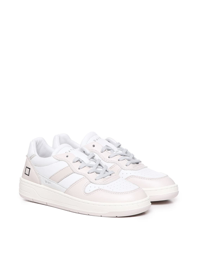 Date Court 2.0 Leather-panelled Sneakers In White-pink