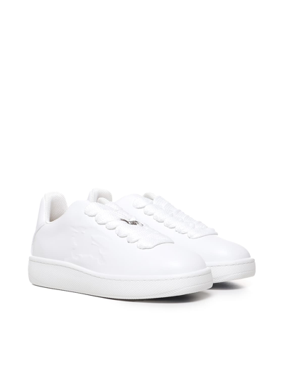 Shop Burberry Box Sneaker In Leather In White