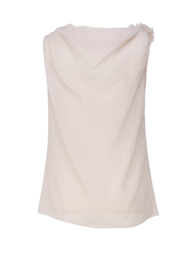 Shop Chloé Sleeveless Draped Top In Pink