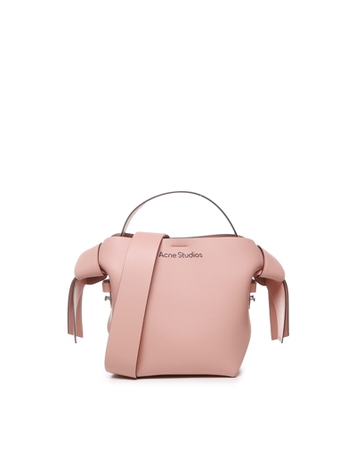 Shop Acne Studios Mini Musubi Bag In Calfskin In Salmon Pink
