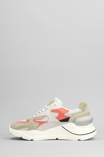 Shop Date Fuga Sneakers In Beige Leather And Fabric