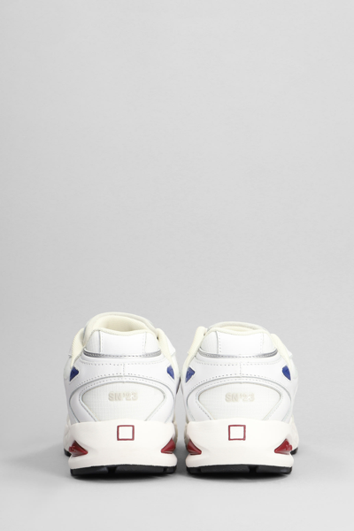 Date Sn23 Sneakers In White Leather And Fabric In White