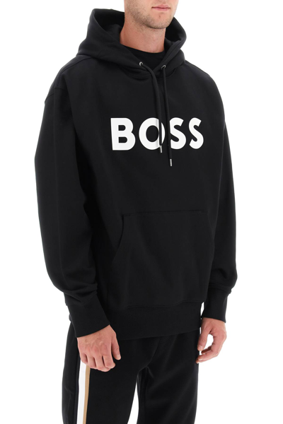 Shop Hugo Boss Sullivan Logo Hoodie In Black (black)