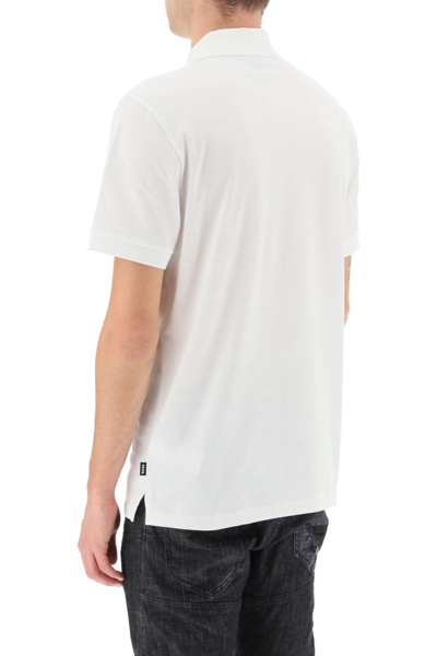 Shop Hugo Boss Organic Cotton Pallas Polo Shirt In White (white)