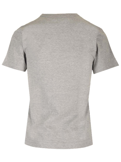 Shop Comme Des Garçons Play Double Heart T-shirt In Grey
