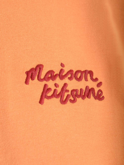 Shop Maison Kitsuné Cotton Logo T-shirt In Orange